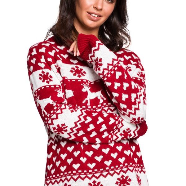 BK039 Sweter z motywem świątecznym - model 1