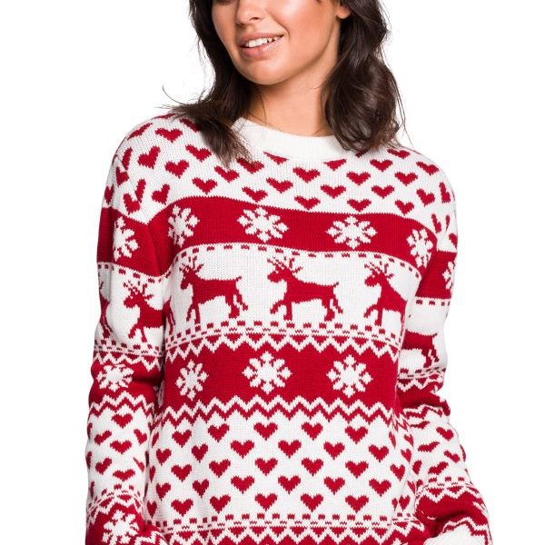 BK039 Sweter z motywem świątecznym - model 2
