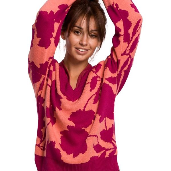 BK056 Sweter w kwiaty - model 4