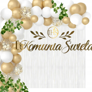 Balony Komunia Dekoracja Komunijna biała
